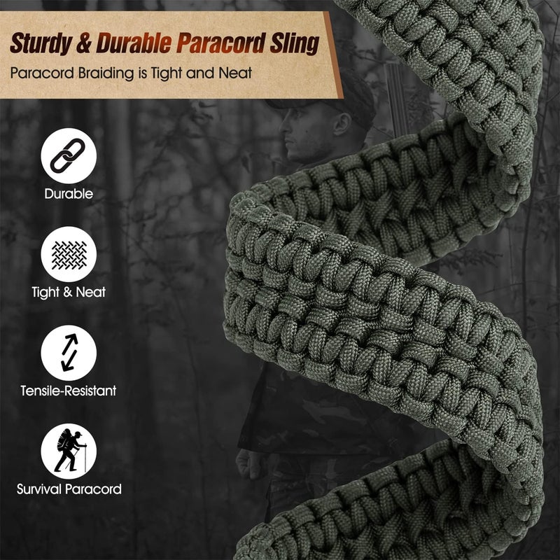 VVAAGG Two-Point Sling with Swivel, Non-Slip Paracord Sling with Adjustable Length Strap - Image 2